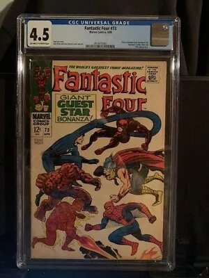 Buy Fantastic Four # 73 Cgc 4.5 4/68 Daredevil! Spider-man! Thor! Lee!! Kirby!! • 134.35£