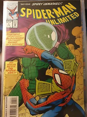 Buy Spider-man Unlimited #4 (Marvel 1993) Giant Comic Vs Mysterious And The Rhino Vf • 2.95£