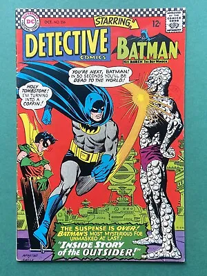 Buy Detective Comics #356 VG/FN (DC 1966) Batman, 1st App + Origin Of Outsider Key • 16.99£