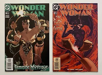 Buy Wonder Woman #186 & 187 Classic Adam Hughes Covers (DC 2002) 2 X VF+ Comics. • 24.50£