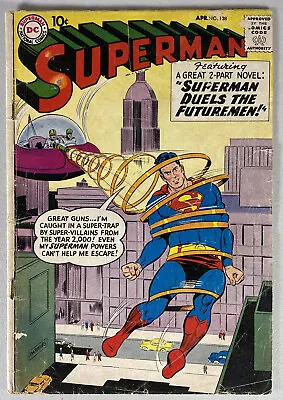 Buy SUPERMAN # 128 DC Comics Duels Futuremen Silver Age 1959 1st Red Kryptonite G/G+ • 31.77£