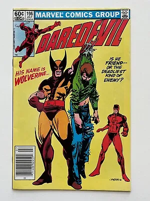 Buy Daredevil #196 (1983) 1st Meeting Wolverine 1ST APPEARANCE OF DOCTOR OYAMA VF • 9.50£