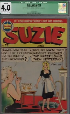 Buy Suzie Comics # 72 Cgc  4.0 (qualified) -archie Publ, 1949 Comic-dumb Blonde  Cvr • 125.60£
