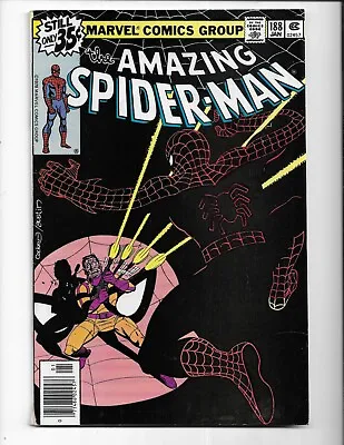 Buy Amazing Spider-man 188 - F/vf 7.0 - Jigsaw - Mary Jane Watson - Sha Shan (1979) • 19.19£