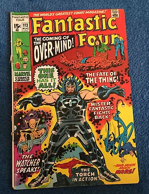 Buy Free P&P; Fantastic Four #113, Aug 1971:  Coming Of The Over-Mind!   (KG) • 8.99£