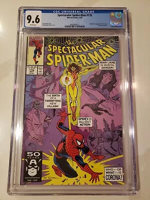 Buy Spectacular Spider-Man 176 CGC 9.6 Marvel Comics 1991, 1st Corona • 47.17£