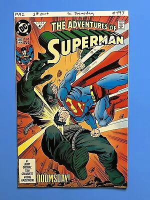 Buy Adventures Of Superman #497 DC Comics 1992 Vs. Doomsday 3rd Print • 9.59£