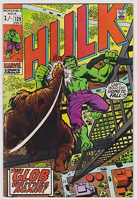 Buy Incredible Hulk 129 From 1970 Bronze Age Marvel Comic Hulk Vs The Glob • 9.50£