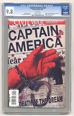 Buy Captain America 25 (CGC 9.8) Death Of Cap Winter Soldier Crossbones 2007 O602 • 43.55£