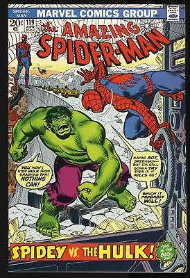 Buy Amazing Spider-Man #119 NM- 9.2 Spider-Man Vs Incredible Hulk! Marvel 1973 • 239.38£