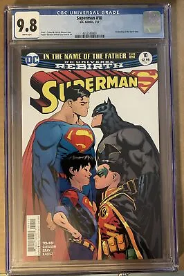 Buy Superman #10 CGC 9.8 WP 2017 1st Meeting Of The Super Sons Damian Wayne Jon Kent • 126.50£
