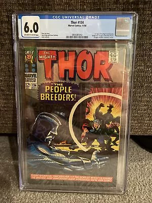 Buy Thor 134 1966 Key 1st Appearance Of High Evolutionary, Man-beast, Fafnir Cgc 6.0 • 130.44£