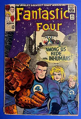 Buy Fantastic Four #45 Comic Book 1st App Inhumans 1965 Detched Cover Fair • 38.63£