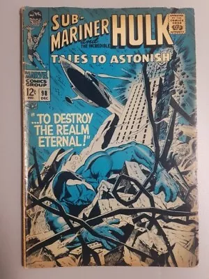 Buy Tales To Astonish # 98 Sub-Mariner Hulk Marvel 1967 • 9.65£