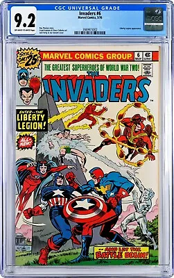 Buy Invaders #6 CGC 9.2 (May 1976, Marvel) Jack Kirby Cover, 2nd Liberty Legion App. • 45.99£
