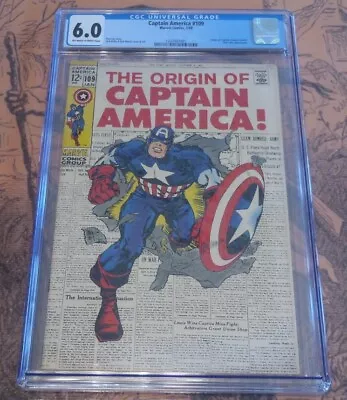 Buy Captain America #109 Cgc 6.0 B Orgin Story Nick Fury Appearance See Video • 138.36£