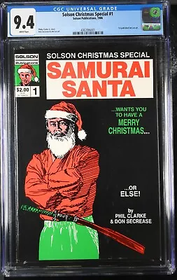 Buy SOLSON Christmas Special SAMURAI SANTA 1 Scarce 1986 1st Pro JIM LEE Art CGC 9.4 • 279.03£