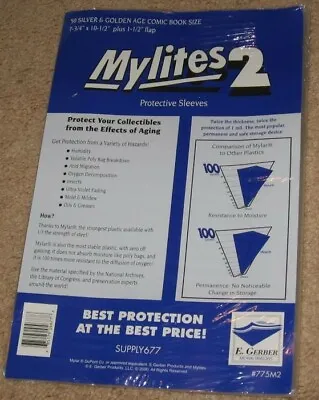 Buy Pack 50 Mylites 2 Mil Mylar Dell Gold Key Classic Comic Book Bags Sleeves 775M2 • 25.13£