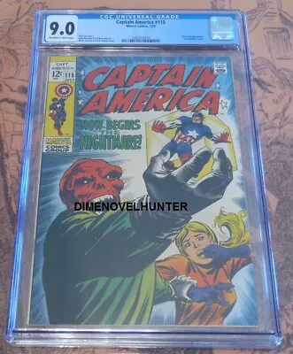 Buy Captain America #115 Cgc 9.0 Red Skull Appearance Yellowjacket Cameo See Video • 177.89£