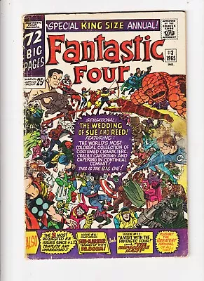 Buy FANTASTIC FOUR  ANNUAL 3 MARVEL COMIC  Stan Lee! Jack Kirby Reed & Sue Wedding • 27.98£