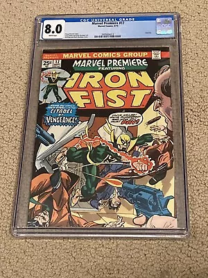 Buy Marvel Premiere 17 CGC 8.0 White Pages (Classic Iron Fist Cover- 1974!!) • 80.02£