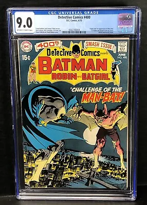 Buy 1970 Detective Comics 400 CGC  9.0 1st Appearance Of  Man-Bat. Batman Batgirl NM • 1,005.35£