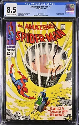 Buy Amazing Spider Man #61 CGC 8.5 OWW - KEY 1st Gwen Stacy Cover • 281.29£