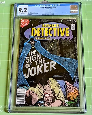 Buy Detective Comics #476 CGC 9.2/NM- WhPgs Classic 1978 Marshall Rogers Joker Cover • 77.05£