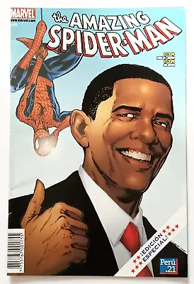 Buy Comic THE AMAZING SPIDER-MAN #583 Marvel Printed Peru 2009 BARACK OBAMA Cover • 47.43£