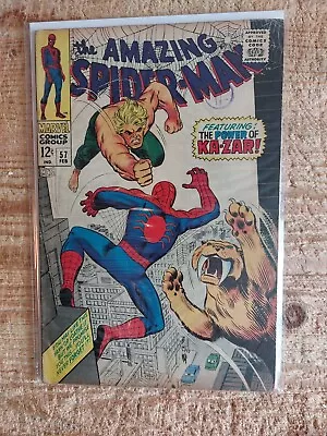 Buy The Amazing Spider-Man #57 - First Meeting Spiderman & Kazar (1968 Marvel) VGF • 49.99£