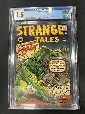 Buy Strange Tales #89 ⭐ CGC 1.5 ⭐ 1st Appearance Of FIN FANG FOOM! Marvel Comic 1961 • 946.19£