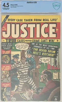 Buy Justice Comics #29 Atlas Comics 9/52 CBCS 4.5 • 398.96£