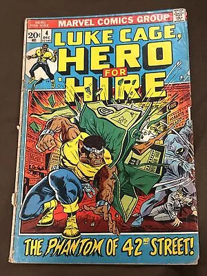 Buy HERO FOR HIRE #4 1972 LUKE CAGE! 1st Phil Fox! BRONZE AGE - COMBINED SHIPPING • 3.95£