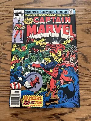 Buy Captain Marvel #50 (Marvel 1977) Super-Adaptoid, The Avengers App! High Grade • 5.61£