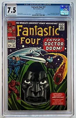 Buy Fantastic Four #57, CGC 7.5 VF-, DOCTOR DOOM+SILVER SURFER Cover, 1966 • 199.87£