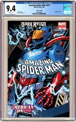 Buy Marvel AMAZING SPIDER-MAN (2009) #597 2nd Print VARIANT Wraparound NM CGC 9.4 • 52.70£