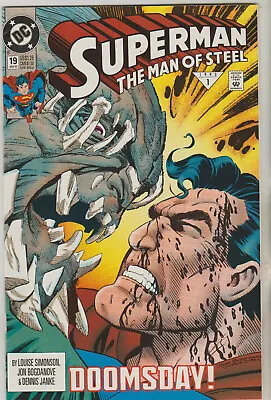 Buy *** Dc Comics Superman Man Of Steel #19 2nd Doomsday Vf+ *** • 8£
