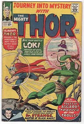 Buy 1964 Marvel JIM Journey Into Mystery With THOR, 108 September, Loki Battle • 36.49£