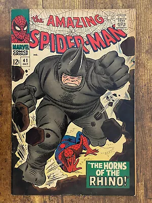 Buy Amazing Spider-Man #41 - GORGEOUS - 1st App Rhino - Marvel 1966 • 129.26£