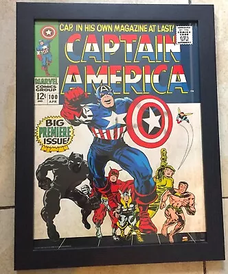 Buy Replica Vintage Captain America Poster In Frame, Poster 39x29cm, Frame 45x35cm • 12.50£