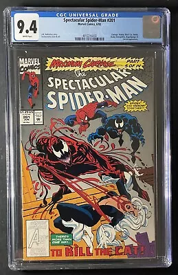 Buy Spectacular Spider-Man #201 CGC 9.4 - Max Carnage Part 5 | Venom | 1993 Marvel • 51.24£
