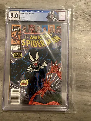 Buy Amazing Spider-Man #332 Venom! Marvel 1990-First Venom Tongue CGC 9.0 CUSTOM LBL • 78.39£