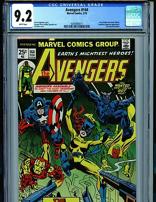 Buy Avengers #144 CGC 9.2 1976  Marvel Comics  1st Hellcat Amricons K16 • 514.73£