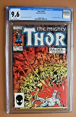 Buy Marvel Comics 1984 The Mighty Thor #344 ~ 1st Appearance Malekith ~ CGC 9.6 NM+ • 59.15£