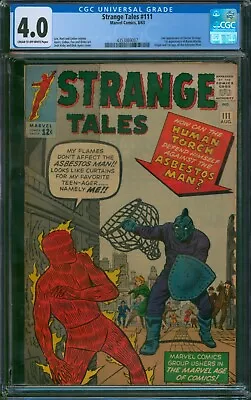 Buy Strange Tales #111 ⭐ CGC 4.0 ⭐ 2nd Doctor Strange + 1st Baron Mordo! Marvel 1963 • 251.85£