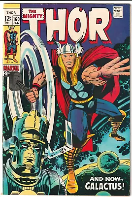 Buy Thor #160 1969 Marvel Comics 6.5 FN+ KEY GALACTUS STORY JACK KIRBY COVER • 66.41£