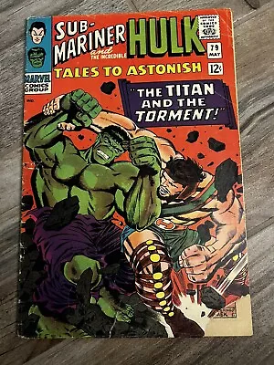 Buy Tales To Astonish - Sub Mariner And L'Incredible Hulk #79 1966 Jack Kirby • 12.91£