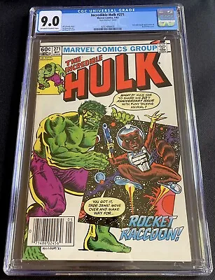 Buy Incredible Hulk 271 CGC 9.0 - MARK JEWELERS - 1st Rocket Racoon - Newsstand 🗝️ • 394.96£