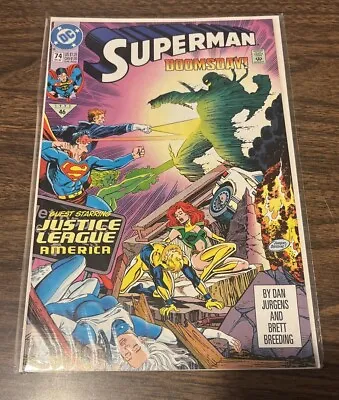 Buy Superman #74 NM (Dec 1992, DC Comics) DOOMSDAY!   Guests Justice League America • 2.25£