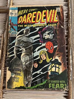 Buy DAREDEVIL #54 GENE COLAN MR FEAR COVER 1969 AMAZING SPIDER-MAN ROY THOMAS Marvel • 3.95£